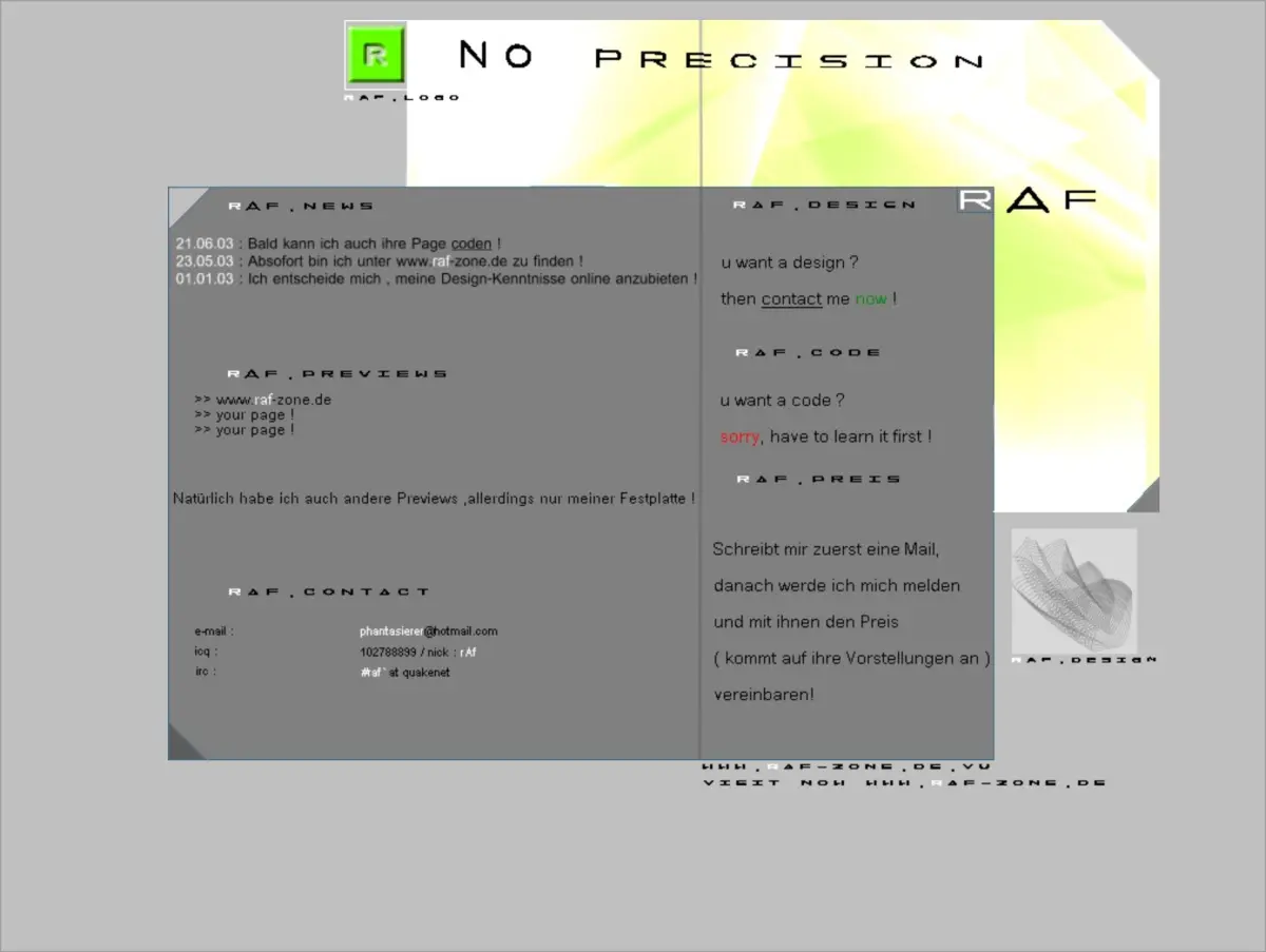 raf-zone.de Portfolio, 2003
